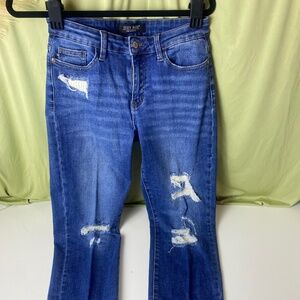 Judy Blue Jeans Womens Size 5 27 Distressed Bootcut Flare Stretch Denim Medium W